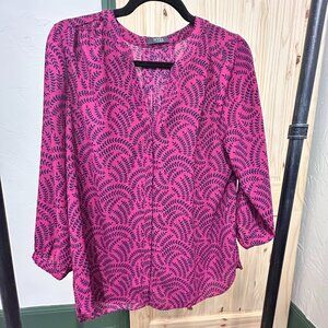 NYDJ Women's 3/4 Sleeve Pintuck Blouse